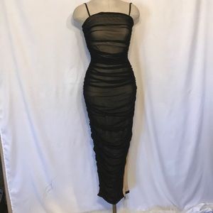 Black ruched dress